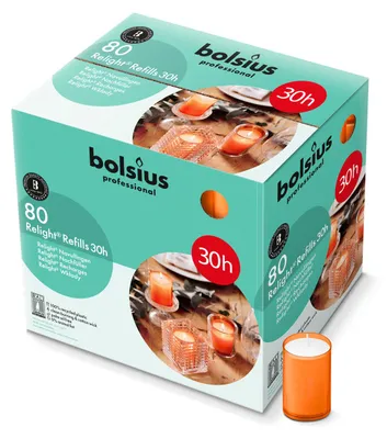 Productafbeelding van Bolsius Horeca Relight® Plus Navullingen 64/52 Oranje (80 stuks)