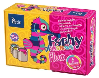Imagen del producto de Pinturas fluorescentes para carteles, 6 colores, 20 ml, marca Tetis