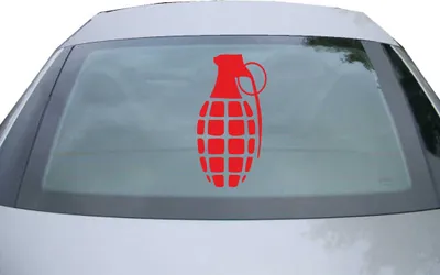 Produktbild von Indigos UG - Aufkleber Heckscheibe & Motorklappe DE2230 - rot - 600x314 mm - Handgranate - Auto Scheiben Fenster Heckklappe Tuning Racing JDM - Die cut