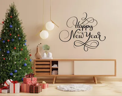 Neujahrsspruch „Happy New Year“ – Decords Wandtattoo, Produktansicht 1