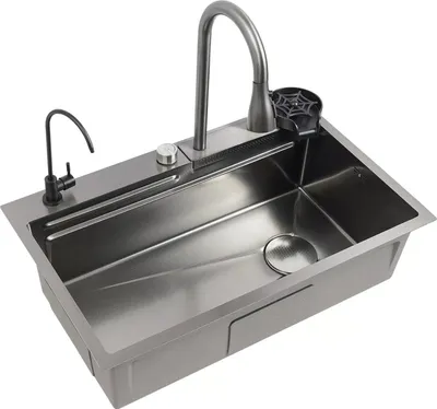 Produktbild von Küchenspüle - Einbauspüle Set - Einzelbecken - Mit Armatur - 1 Loch - Edelstahl - Silber