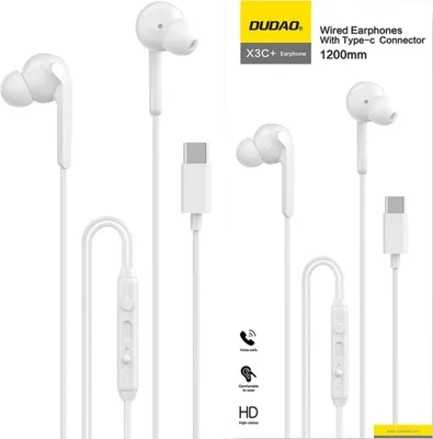Immagine prodotto di Dudao X3C+ Cuffie cablate Usb-C In-Canal 1.2M - Bianco