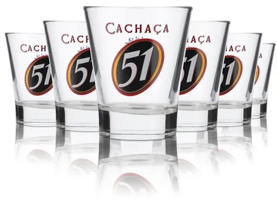 Produktbild von 6x Cachaca 51 Glas Gläser Rum Kaffee Cocktail Coffee 2cl/4cl Longdrink