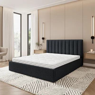Produktbild von Masseno Polsterbett DEMERA Q 160x200 cm, Polsterbett mit Bettkästen - Schwarz, QUELLE 100