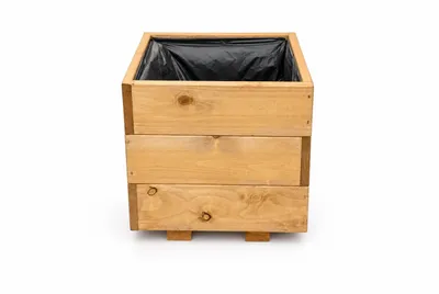 Produktbild von Quadratischer Pflanzkübel 30x30x28 cm – Moderner Blumentopf, wetterfest & stilvoll für Balkon, Terrasse & Garten (D26 Eiche)