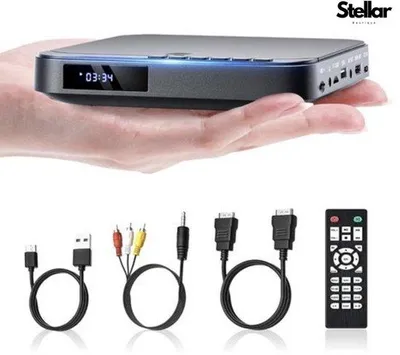 Obrázek produktu pro Multifunkční přehrávač – s rozhraním HDMI – přehrávač DVD a CD – s dálkovým ovládáním – včetně kabelu HDMI – pro notebook