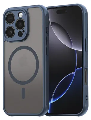 Produktbild von Techsuit – HaloFrost II MagSafe-Schutzhülle für iPhone 16 Pro Max – dunkelblau