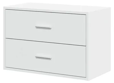 Produktbild von Schrank mit 2 Schubladen in Weiß 60x31x40 cm aus Holzwerkstoff, Aufbewahrungseinheit, Sideboard, Buffetschrank, Vitrine, Wohnzimmerschrank