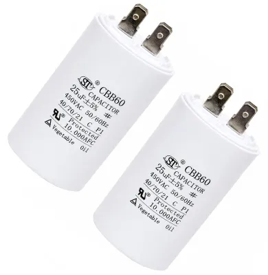 Obrázek produktu pro 2 kusy startovací kondenzátorů, 450 V, 25 µF, 50/60 Hz, pro motor