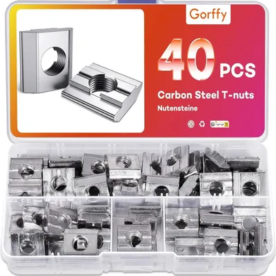 Produktbild von Nutensteine M8 Kohlenstoffstahl vernickelt 40 Stück für Aluminiumprofil 30er Serie