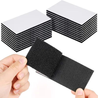 Klettband, selbstklebend, extra stark, 40 Stück, schwarz