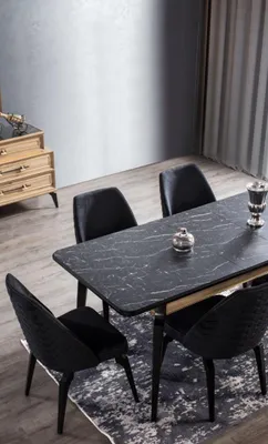 Image de Chaise de salle à manger, chaises en bois modernes, design pour salle à manger, métal élégant