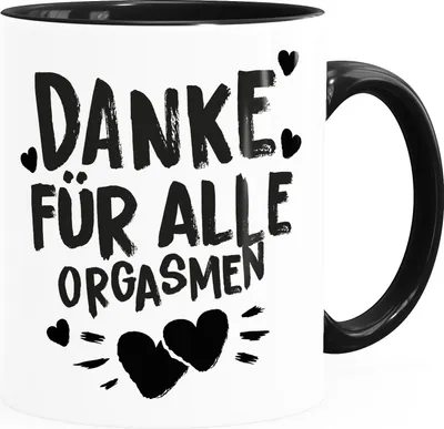 Produktbild von Kaffee-Tasse Danke für alle Orgasmen Geschenk Liebe lustig Freund Mann Frau Freundin Moonworks® Inner-Schwarz Keramik-Tasse