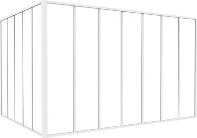 Produktbild von Eck-Innenfenster aus pulverbeschichtetem Aluminium Weiß 210 x 150 x 130 cm (B x T x H) – BAYVIEW