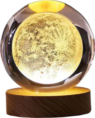 Produktbild von Mondlampe, Galaxie-Lampe, 7,6 cm, 7 Farbwechsel, klares Kristall-LED-Mondlicht, USB-Aufladung, Saturn-Galaxie-Mond-Nachtlicht, Geschenke für Mädchen, Jungen, Kinder, Frauen, Geburtstag, Schlafzimmer-Dekoration
