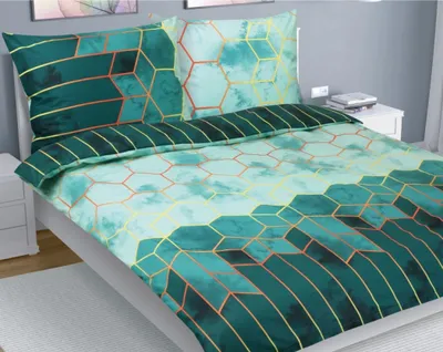 Produktbild von Doppelbettbezug aus Baumwolle - 1pc 180x200, 70x90 - grün