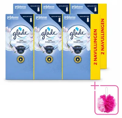 Immagine prodotto di 6 ricariche Glade Touch & Fresh Pure Clean Linen - 10 ml - Confezione risparmio - 6 pezzi