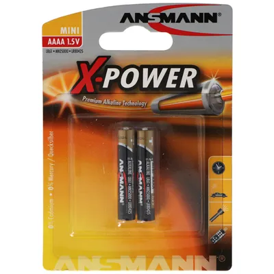 Zdjęcie produktu dla 41,9 x 7,9 mm Bateria alkaliczna LR61 AAAA w opakowaniu 2 szt