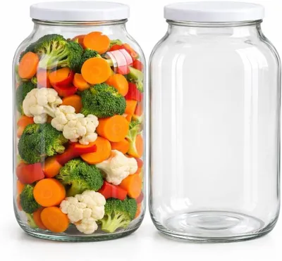 Produktbild von 4L Einmachglas mit Schraubdeckel großes Vorratsglas Einweckglas zum Einmachen Fermentieren Konservieren für Gurken Sauerkraut Trockenprodukte