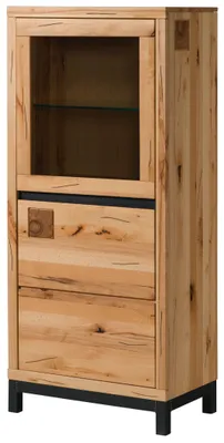 Produktbild von MASSIVMOEBEL24 Vitrine Kernbuche 65x40x148 natur geölt VILLANDERS #104