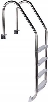 Produktbild von Stainless steel ladder STANDARD 4-steps - for pool over 1.30m height - plastic steps