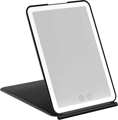 Immagine prodotto di INF Specchio Cosmetico Pieghevole a LED: Portatile, Ricaricabile e Dimmerabile Nero
