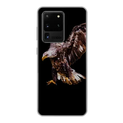 Produktbild von MuchoWow® Handyhülle Schutzhülle Hülle für Samsung Galaxy S20 Ultra Adler - Vogel - Federn Silikon Softcase Handy Hülle - Karteninhaber