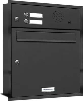 Produktbild von 1er Briefkasten Unterputz RAL Farbe 7016 Anthrazit 2 Klingel Sprechgitter