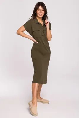 Obrázek produktu pro BeWear Dámské midi šaty Thazron B222 khaki XL