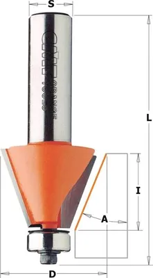 Image de Mèche pour chanfreiner carbure A=45° D=31.7x9.5 L=53 S=8 MFLS - CMT93628011