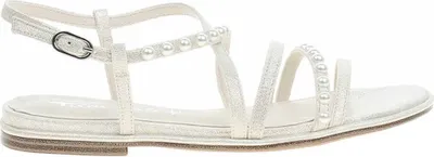 Produktbild von Tamaris Damen Sandale flach mit Perlenbesatz und TOUCHit Fußbett 1-28143-44, Größe:38 EU, Farbe:Beige