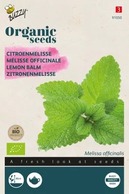 Productafbeelding van Citroenmelisse | Biologische melissenzaad van Buzzy Seeds [Te gebruiken tot 07/2024]