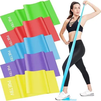 Productafbeelding van Set van 5 Fitness Elastiek Banden - Krachttraining voor Yoga, Pilates en Crossfit