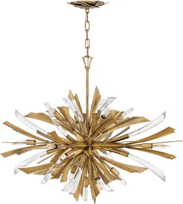 Produktbild von Hängelampe Metall E14 H: max. 379,4 cm in Gold Modern Kristall