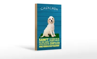 Produktbild von Holzschild Spruch 12x18cm Cavachon Hund sanft zärtlich