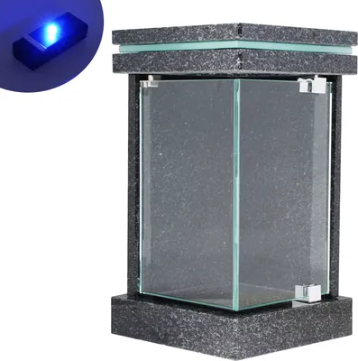 Produktbild von Grablampe Ecktür Granit Star Galaxy LED Beleuchtung