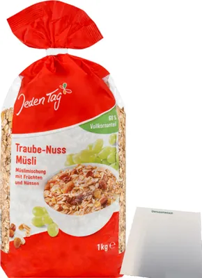 Produktbild von Jeden Tag Trauben-Nuss-Müsli (1kg Packung) + usy Block