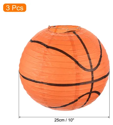 Produktbild von Basketball Papierlaternen, 10" Runde H?ngende Chinesische/Japanische Laterne Nachbildungation fš¹r Zuhause Geburtstagsfeier Hochzeit Weihnachten Klassenzimmer Nachbildung, Orange 3 Stš¹ck