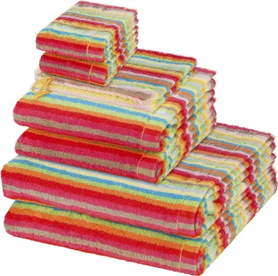 Produktbild von Cawö Lifestyle 2 X Wasch- 2 X Gäste- 2 X Dusch- 2 X Handtuch im Set Weich und pflegeleicht, Farbenfrohes Design, Hochwertige Qualität 8er Set