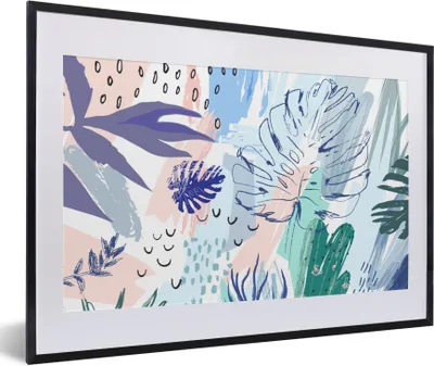 Produktbild von MuchoWow® Gerahmtes Poster Sommer - Blatt - Grün 60x40 cm - Poster mit Schwarzem Bilderrahmen Wandposter Rahmen Foto Bilder - Schlafzimmer - Plakat in Rahmen - Drucken