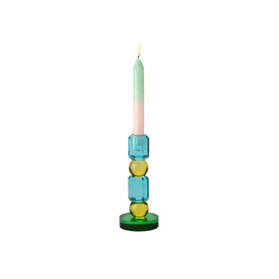 Produktbild von Gift Company Kerzenleuchter Sari zwei Kugeln Blau Gelb Grün