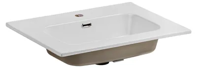 Imagen del producto de Lavabo de cerámica para mueble, 61x46 cm, blanco brillante, rectangular