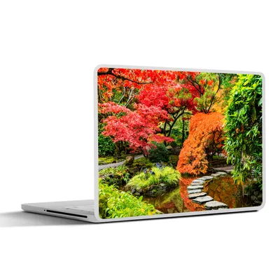Produktbild von MuchoWow® Laptop Aufkleber Sticker Cover Bäume - Japanisch - Steine - Weg - Natur 25x18 cm - Laptop-Deko