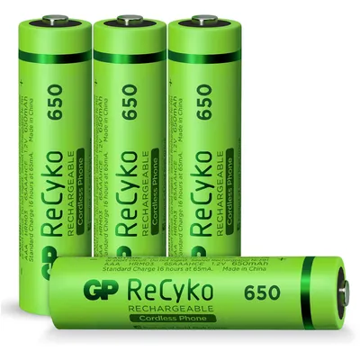 Produktbild von GP Batteries NiMH rechargeable batteries 12065AAAHCE-C4, 650 mAh, Nickel-Metallhydrid (NiMH), AAA, 1,2 V, Grün, 4 Stück(e)