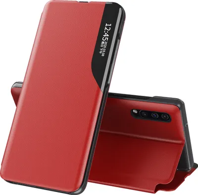 Image de Etui pour Galaxy A50s, Smart View Window Flip StandPolyuréthaneLeather Protective Case for Samsung Galaxy A50 / A50S / A30S red