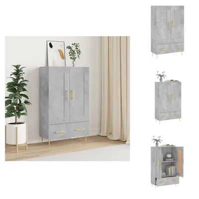 Image de vidaXL Highboard gris béton 69,5x31x115 cm Bois composite - Sideboards