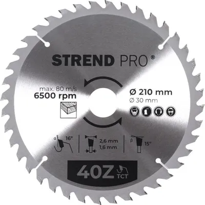 Produktbild von Scheibe Strend Pro TCT 210x2.6x30/20 mm 40T, für Holz, Sägeblatt, SK-Zähne