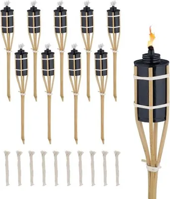 Image de Lot de 10 torches de jardin 40 cm
