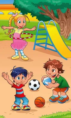 Produktbild von Fototapete - Kids in Playground 150x250cm - Vliestapete