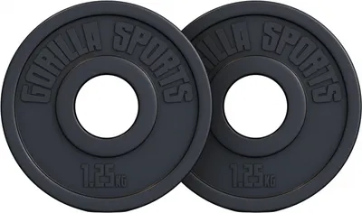 Produktbild von GORILLA SPORTS® Olympia Hantelscheiben - 2,5kg Set (2 x 1,25kg) Gewichte, 50mm Bohrung, aus Kunststoff - Gewichtsscheiben, Hantelscheiben-Set, Olympiascheiben